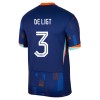 Maillot de Supporter Pays-Bas De Ligt 3 Extérieur Euro 2024 Pour Homme